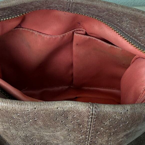 Coach Brown Leather Gold Distressed Hobo Bag Purse McBling Boho Y2k 2000s - Picture 13 of 15